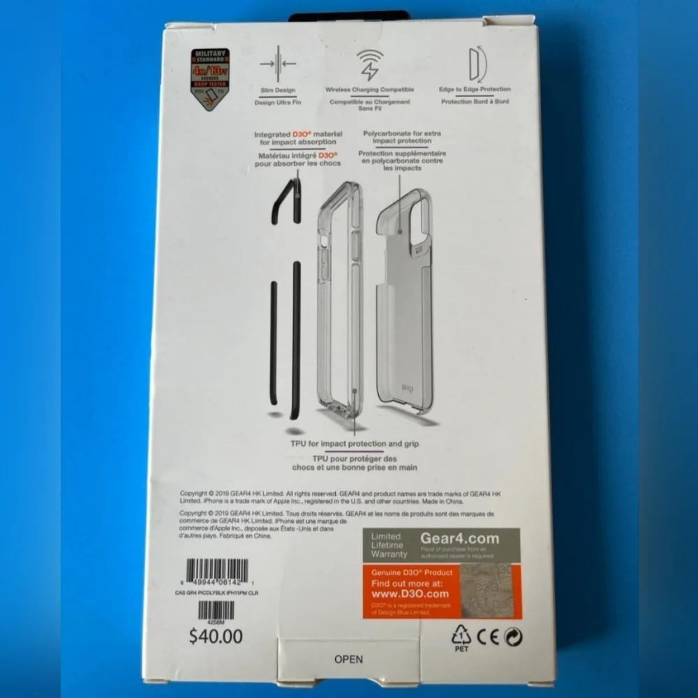 iPhone 11 Pro Max - ZAGG Gear4 Piccadilly Case (CLEAR/BLACK)